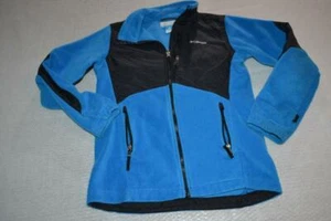 24759-a Boys Columbia Fleece Jacket Size Large Blue Black - Picture 1 of 7