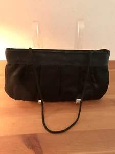 Style & Co Company Black Sateen Clutch Purse With Shoulder Strap Evening - Picture 1 of 6