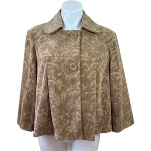 R Q T Women's Jacket Blazer Beige Size Large - Picture 1 of 6
