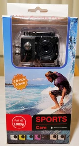 Sports Cam 1080P Full HD 2 Inch Screen Waterproof 30M Action Camera NEW - Picture 1 of 4