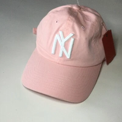AMERICAN NEEDLE NEW YORK YANKEES LOGO BASEBALL CAP PINK  OS ADJUSTABLE NWT - Image 1 of 4