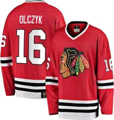 Eddie Olczyk Chicago Blackhawks Fanatics Vintage Hockey Men's Red Jersey Small - Image 1 of 4