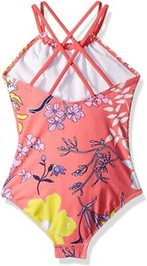 Kanu Surf 274646 Girls' Jasmine Beach Sport Halter One Piece Swimsuit  Coral, 14 - Picture 1 of 2