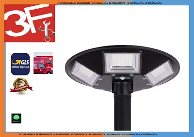 3F- Lampione Solare 300W LED Stradale Faro IP66 UFO Sensore Movimento