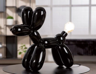 58147 Lámpara de mesa perro Scotty resina negra L. 16cm B. 41cm H. 36cm - Imagen 1 de 4