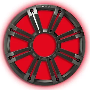 KICKER 45KMG10C MARINE 10" KM/KMF SUBWOOFER SUB GRILL/GRILL LED LICHT ANTHRAZIT - Bild 1 von 5