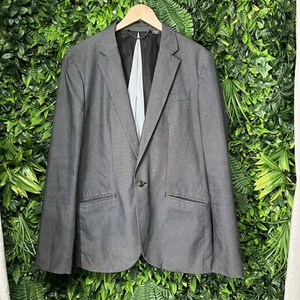 ARMANI EXCHANGE Suit Separate Blazer Men 42L Gray Sport Coat Jacket Plaid - Picture 1 of 9