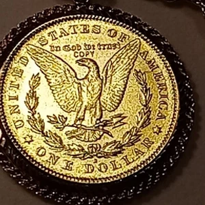 MORGAN PENDANT+1\20-14K GOLD FILLED DIAMOND CUT BEZEL+24" ROPE NECKLACEš„ - Picture 1 of 10