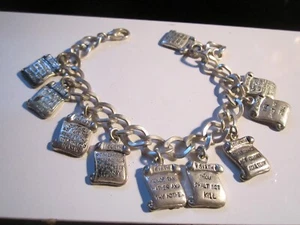 ZEHN GEBOTE CHARM ARMBAND - SILBERTON - 7 1/2" SCHWER - BBA23-B - Bild 1 von 3