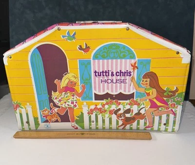 Mattel винтажный 1965 Tutti & Chris кукольный домик чехол для переноски Barbie's Little Sis - Изображение 1 из 4