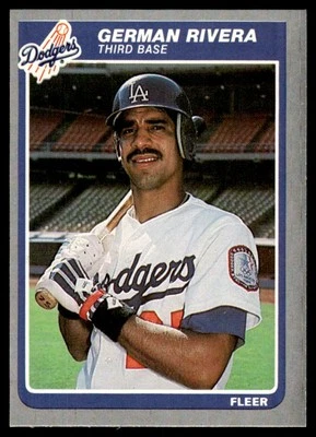 1985 Fleer German Rivera Rookie Los Angeles Dodgers #382 - Image 1 of 2