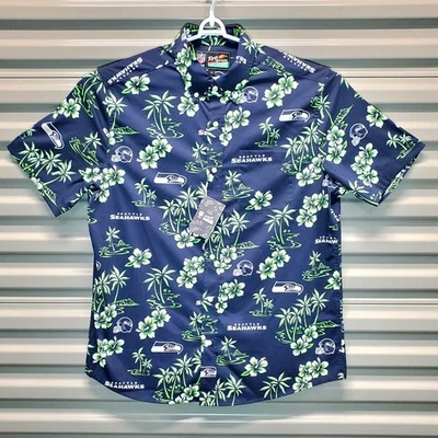 Reyn Spooner x NFL Seattle Seahawks Hawaiian Shirt Men’s Large – Aloha Floral... - Image 1 of 4
