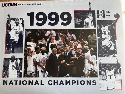 ¡Póster del Campeonato Nacional de Baloncesto Masculino UCONN Huskies 1999 contra Duke 77-74! Foto 1 de 4