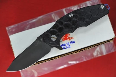 Rick Hinderer Jurassic Battle 2017 punta de lanza negra S35VN aleta, negra G10 Foto 1 de 4