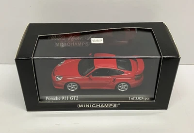 1:43 MINICHAMPS - Porsche 911 GT2 2001 Red limited edition diecast /3,024 - Image 1 of 4
