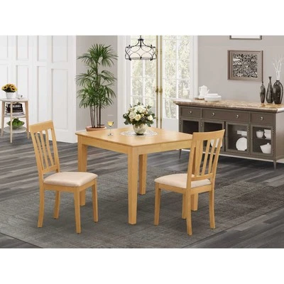 East West Furniture OXAV5-OAK-W 5 Piece Dining Set Includes a Square Dinner Tabl - Image 1 of 4