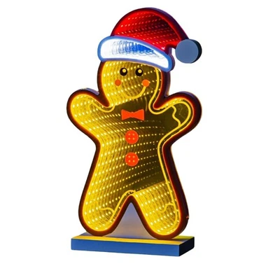 THE CHRISTMAS WORKSHOP Lebkuchenmann LED Spiegellicht Weihnachten USB betrieben warmweiß Weihnachtsdekor