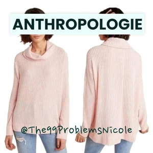 Suéter Anthropologie Acanalado Rosa Cuello Capucha - Imagen 1 de 7