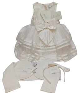 Janie & Jack Seidenkleid Pullover Stirnband für besondere Anlässe 3-6 Monate Luxus Urlaub - Bild 1 von 11