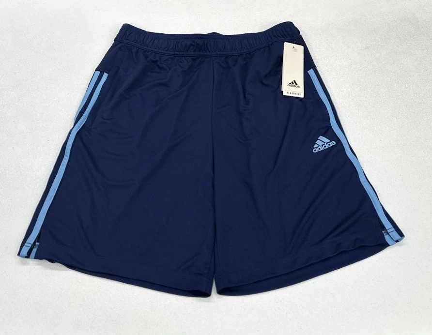 Adidas Men's 3 Stripe Shorts Navy/Blue Size M