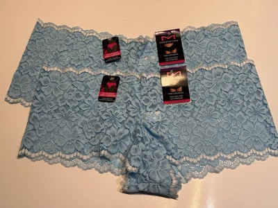 NWT Maidenform Sexy Lacy Cheeky Boyshort Panty Size 2XL 9 Blue DMCLBS 2 Pairs - Image 1 of 4