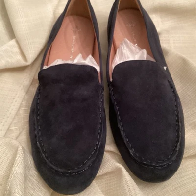 Zapatos mocasines planos antonio melani de gamuza azul para mujer talla 10 M Foto 1 de 4