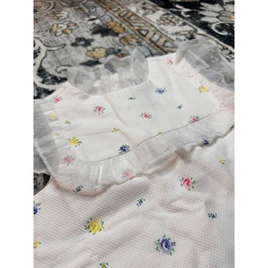 Janie and Jack ärmellose Bluse Rüschen Blumen weiß Organza Baumwolle Mädchen 6 - Bild 1 von 9