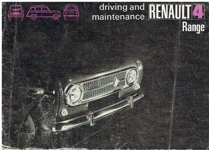 RENAULT 4 SALOON ESTATE ORIG '72 INSTRUCTION/MAINTENANCE MANUAL & SERVICE RECORD - Image 1 of 1