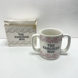 Vintage The Hangover Kaffeebecher Doppelhenkel rosa Elefant Doppelhenkel 1983 - Bild 1 von 15