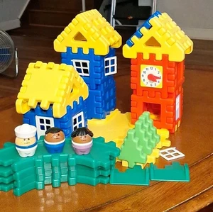 Little Tikes Wee Waffle Blocks Town Vintage 48 Piezas. Reloj y 3 personas. Usado en excelente estado - Imagen 1 de 6