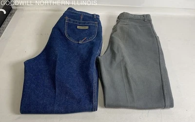 Vintage Gitano Womens High Waist Taper Leg Denim Jeans (2) Grey Sz 16/Blue Sz 14 - Image 1 of 4