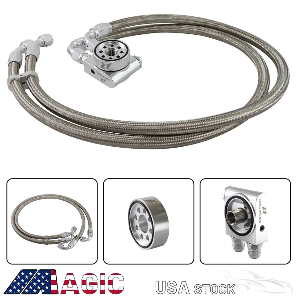 Oil Filter Sandwich Adapter with Hose Kit For Subaru BRZ Toyota GT86 FT86 13-19 - Imagem 1 de 4