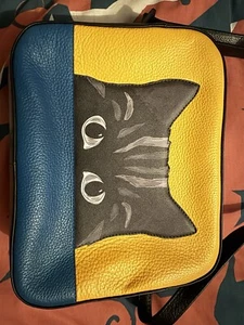 Cat Colour Block Leather Camera Style Cross Body Bag - Yoshi - Picture 1 of 3