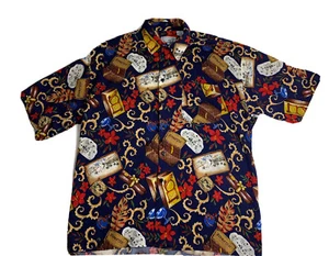 Camicia Monticerutti originale hawaiana uomo L multicolore manica corta con bottoni - Foto 1 di 9