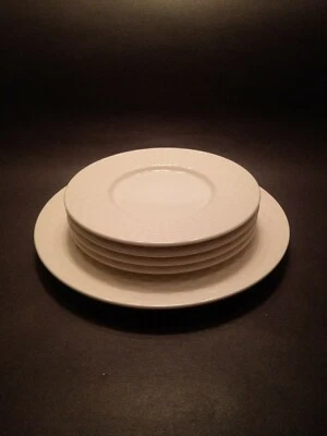 Pagnossin Treviso Ironstone President 白色 ~ 1 沙拉盘 + 4 Saucers — 第 1/4 张图片