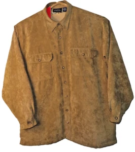 Vtg High Sierra Shirt Jacket Mens Brown Microfiber Quilt Lined Inside Size 2XL - Picture 1 of 7