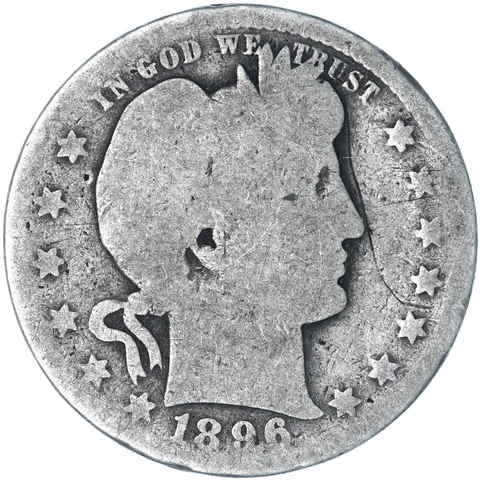 1896 O Barber Quarter 90% Silver About Good AG See Pics W236 Cover