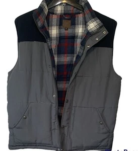 Third And Army Co Gray Heavy Vest Flannel Lining Corduroy Shoulders Men Sz XL - Picture 1 of 8