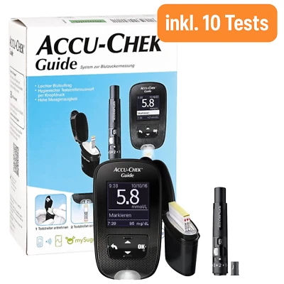 Accu-Chek Guide Set Blutzuckermessgerät Diabetes Messgerät Testkit Roche
