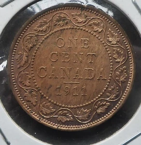 CANADÁ 1911 ROJO ALTO GRADO SIN CIRCULAR. CENTAVO GRANDE CANADÁ Y EE. UU. ENVÍO GRATUITO - Imagen 1 de 2