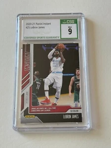 2020 Panini Instant 25 LeBron James CHRISTMAS CARD 12/25 Print Run 200 CSG 9 CGC - Picture 1 of 6