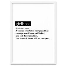 Girlboss Definition Typography Print Poster. Office, Living Room Poster | TYP-68