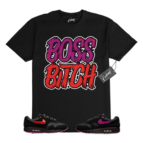 T shirt Air Max 1 PRM San Valentino nera rosa giocosa abbinata BOSS