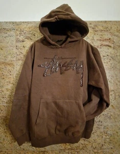 Stüssy Kapuzenpullover Hoodie braun Gr.M Made in U.S.A. Vintage - Bild 1 von 12