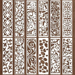 12 Pieces Stencils for Painting on Wood, Reusable Border Leaf Stencil Templat... - Picture 1 of 3