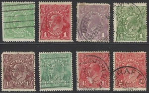 Australia Scott #19,21-26,28 Used VF 1914-1921 King George V Stamps CV 15.00 - Picture 1 of 1