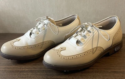 Zapatos de golf FootJoy Europa de colección para mujer talla 5,5 N blanco/bronceado brogue 99283 Foto 1 de 4
