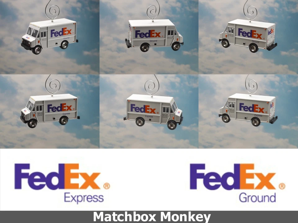 Adorno de Navidad personalizado Fed Ex Adorno camión de reparto Federal Express Ground Foto 1 de 1