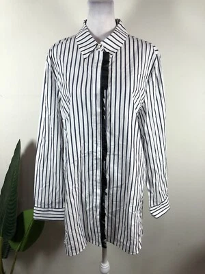Pearl By Lela Rose Cotton Striped Shirt Dress Size XL - Image 1 of 4