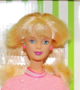 NRFB Avon 1998 Blonde Strawberry Sorbet Barbie Mackie Face Mold Pink Dress - Picture 1 of 9